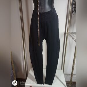 Leggings. RBXActive. Black with Silver Metallic. LG. NWT.